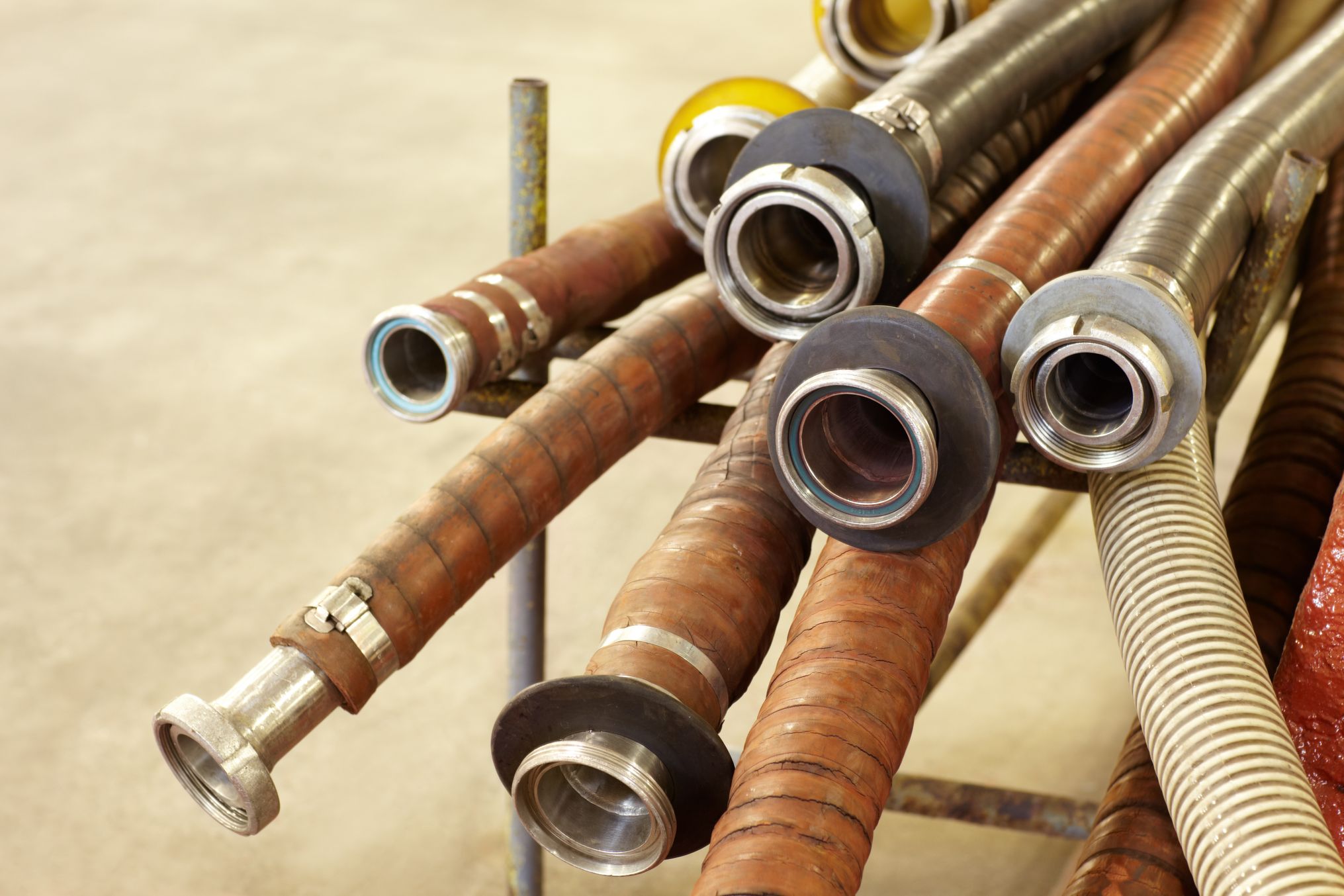 Marine exhaust hose secured with 316 stainless band